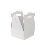 White Pastry Box With Handles L:4.33in W:3.93in H:4.33in - 50 pcs White Pastry Box With Handles L:4.33in W:3.93in H:4.33in - 50 pcs